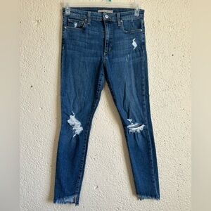 Joe's High Rise Skinny Ankle Medium Wash Distressed Women's Size 27